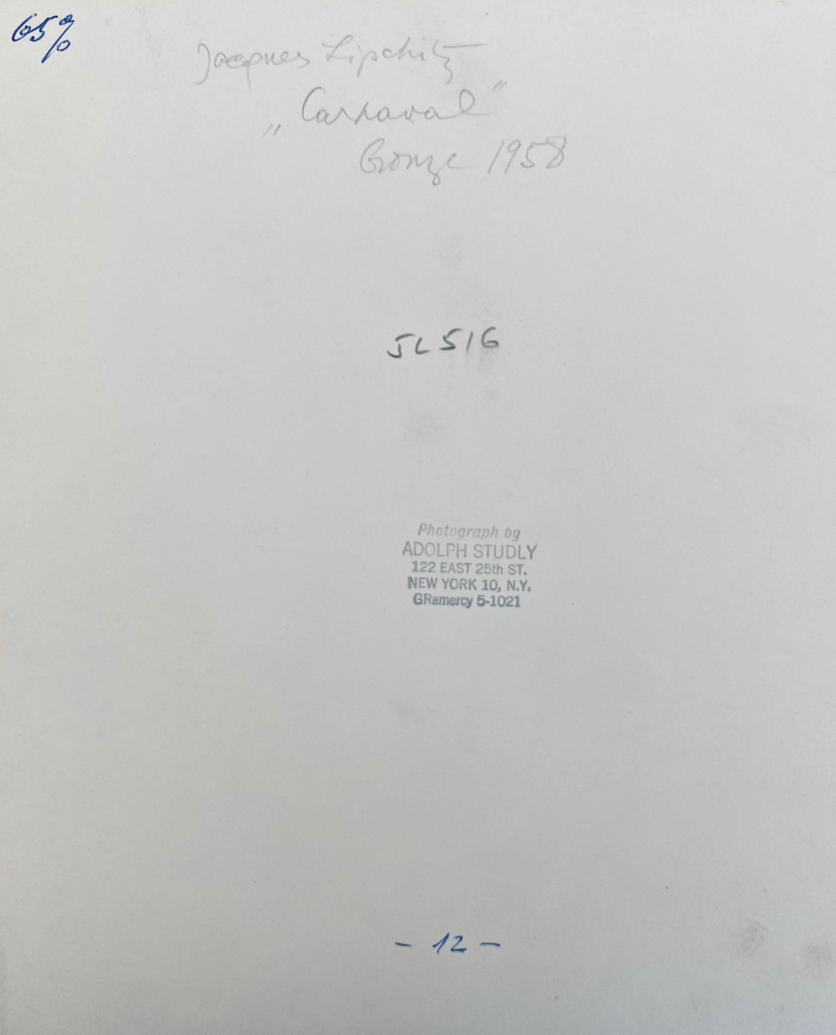 Photographie vintage gélatino-argentique de Jacques Lipchitz, sculpture en bronze signée en vente 1