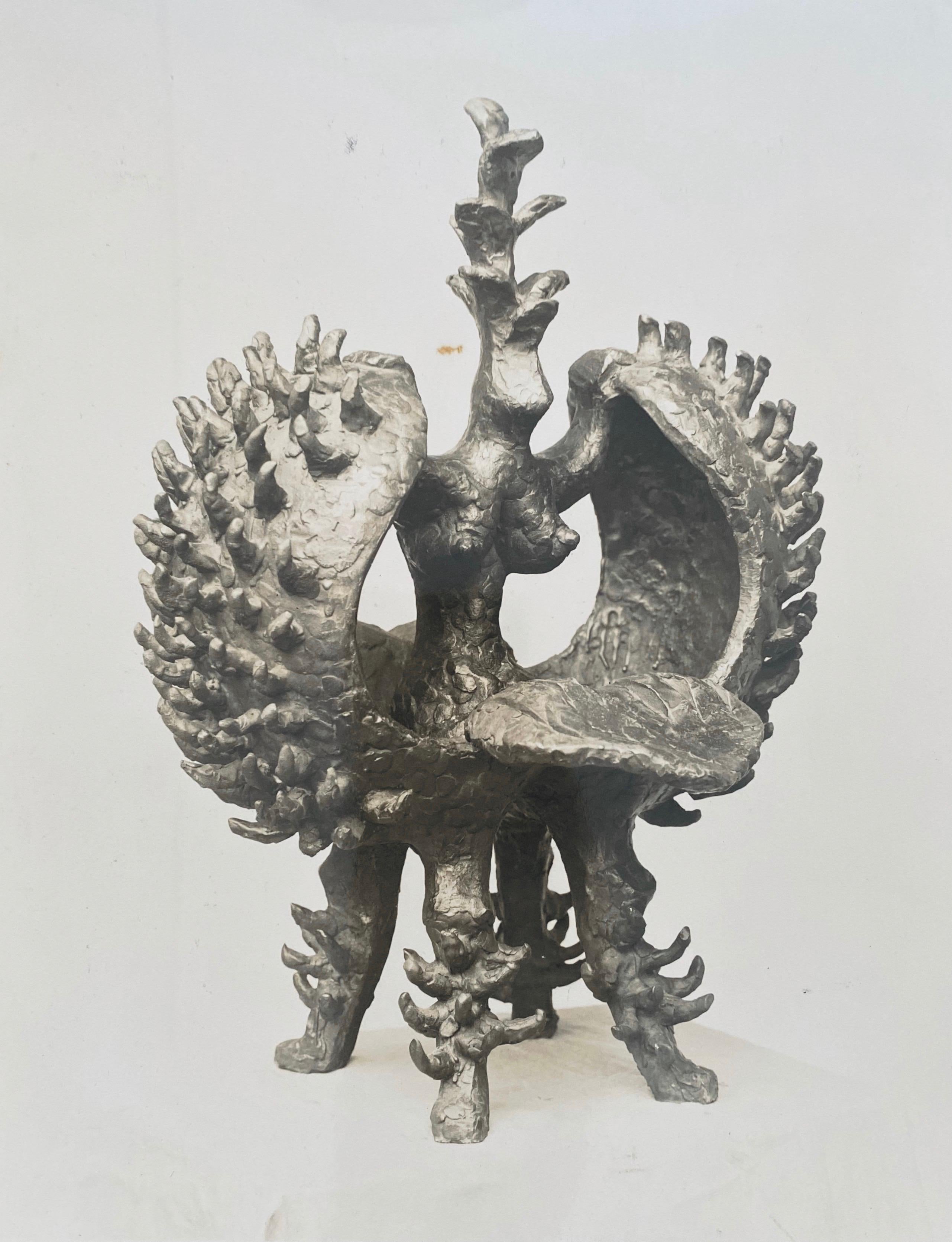 Vintage Silver Gelatin Photograph Jacques Lipchitz Bronze Sculpture Photo Signed For Sale 2
