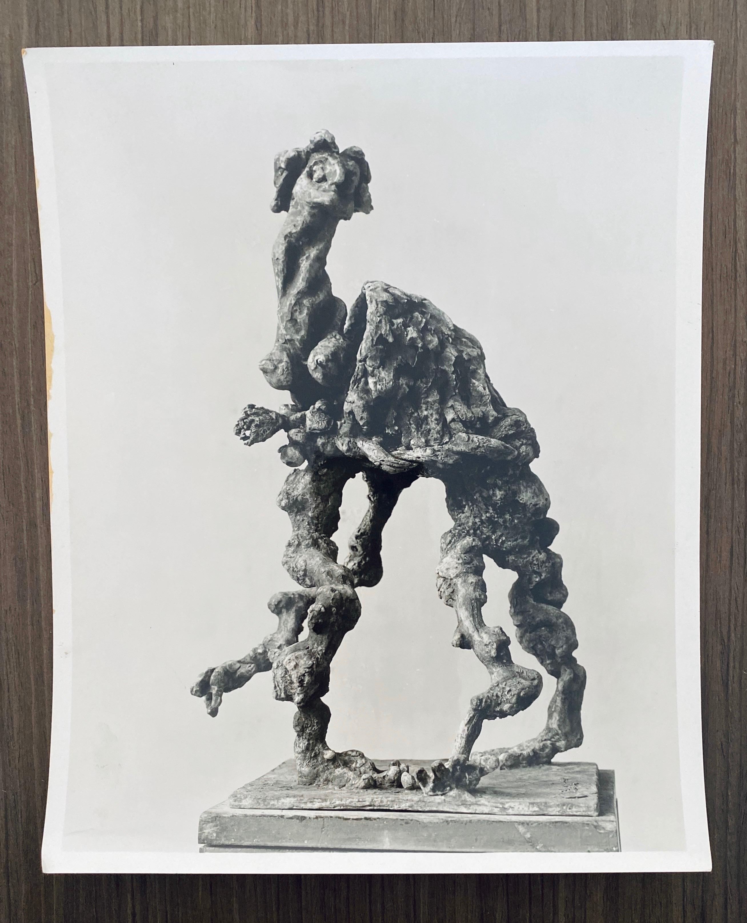 Vintage Silver Gelatin Photograph Jacques Lipchitz Bronze Sculpture Photo Signed For Sale 3