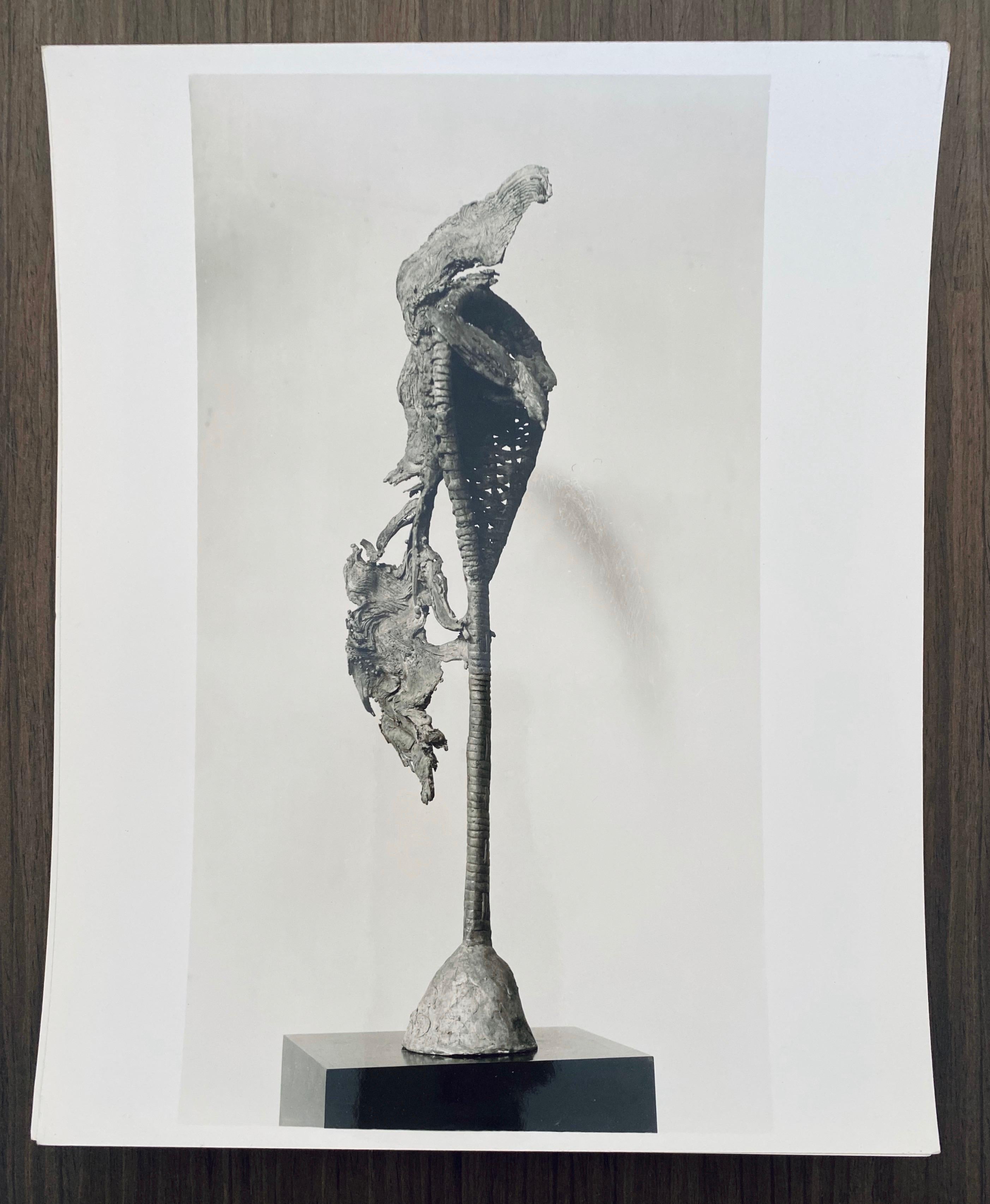 Vintage Silver Gelatin Photograph Jacques Lipchitz Bronze Sculpture Photo Signed For Sale 3