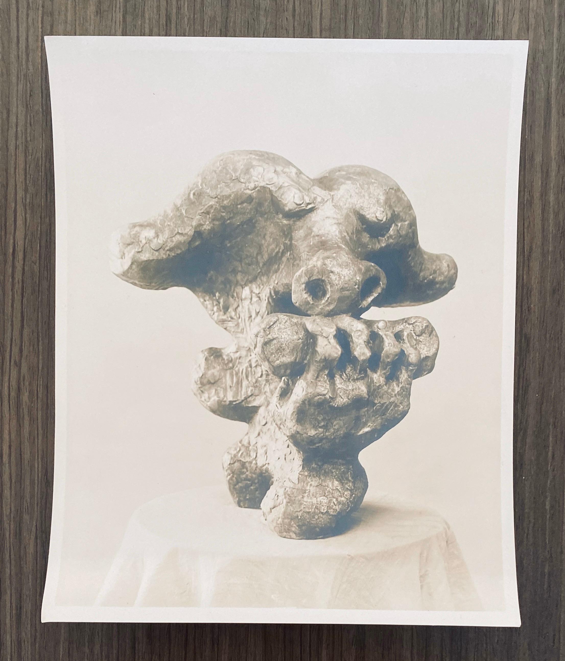 Vintage Silver Gelatin Photograph Jacques Lipchitz Bronze Sculpture Photo Signed For Sale 3