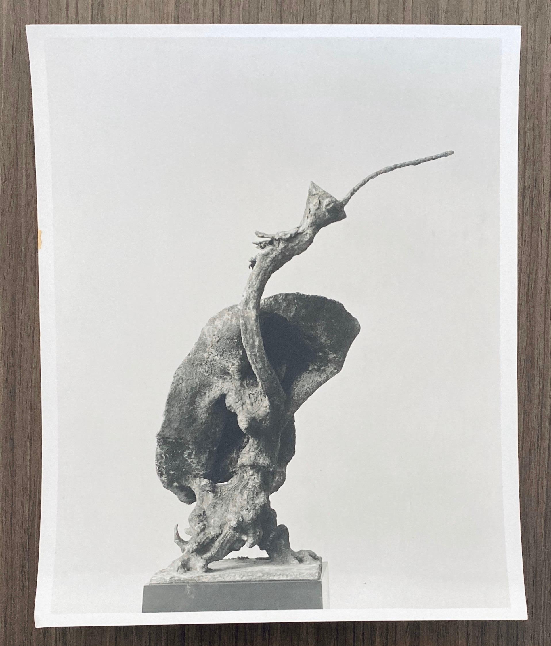 Vintage Silver Gelatin Photograph Jacques Lipchitz Bronze Sculpture Photo Signed For Sale 4