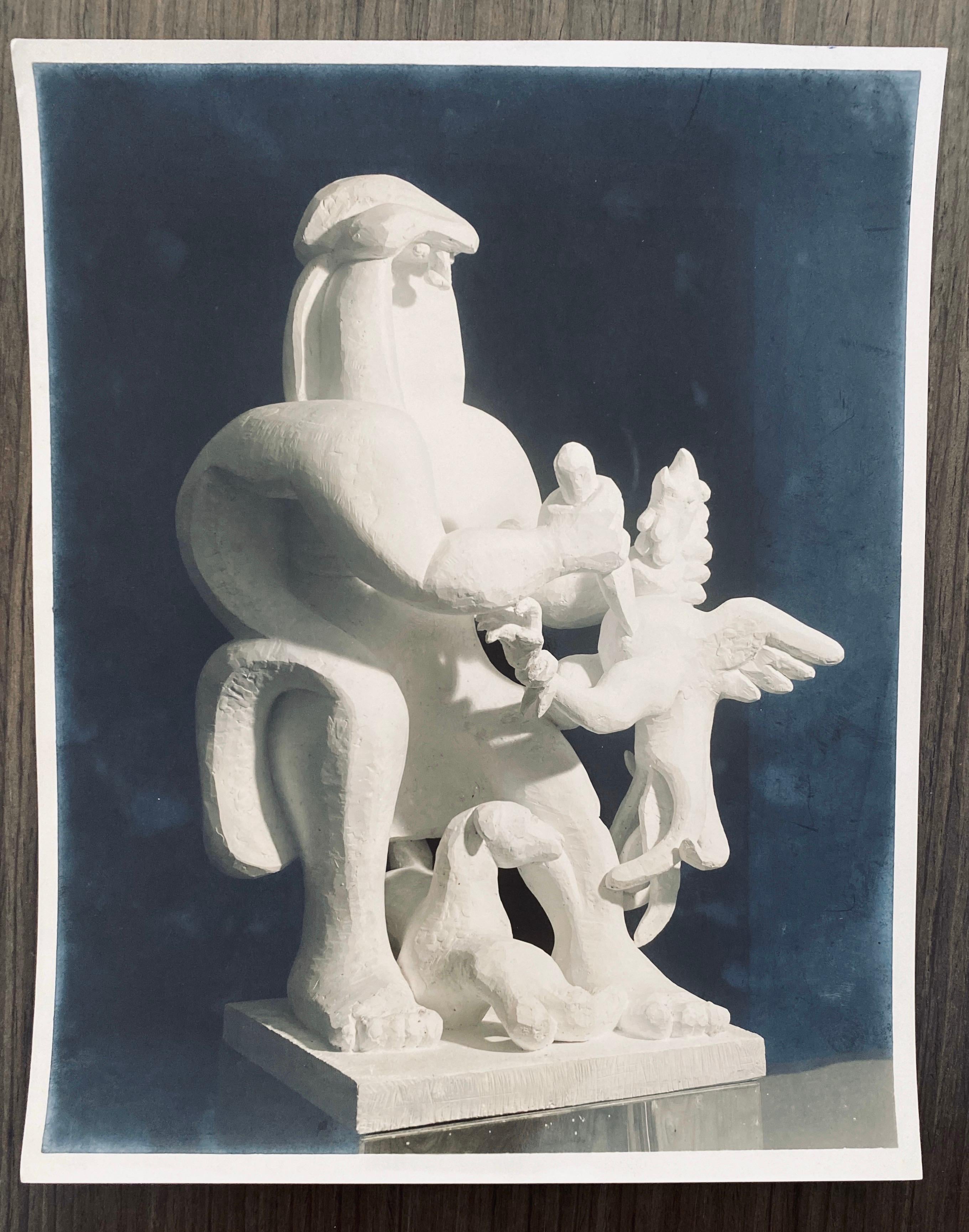 Vintage Silver Gelatin Photograph Jacques Lipchitz Bronze Sculpture Photo Signed For Sale 3