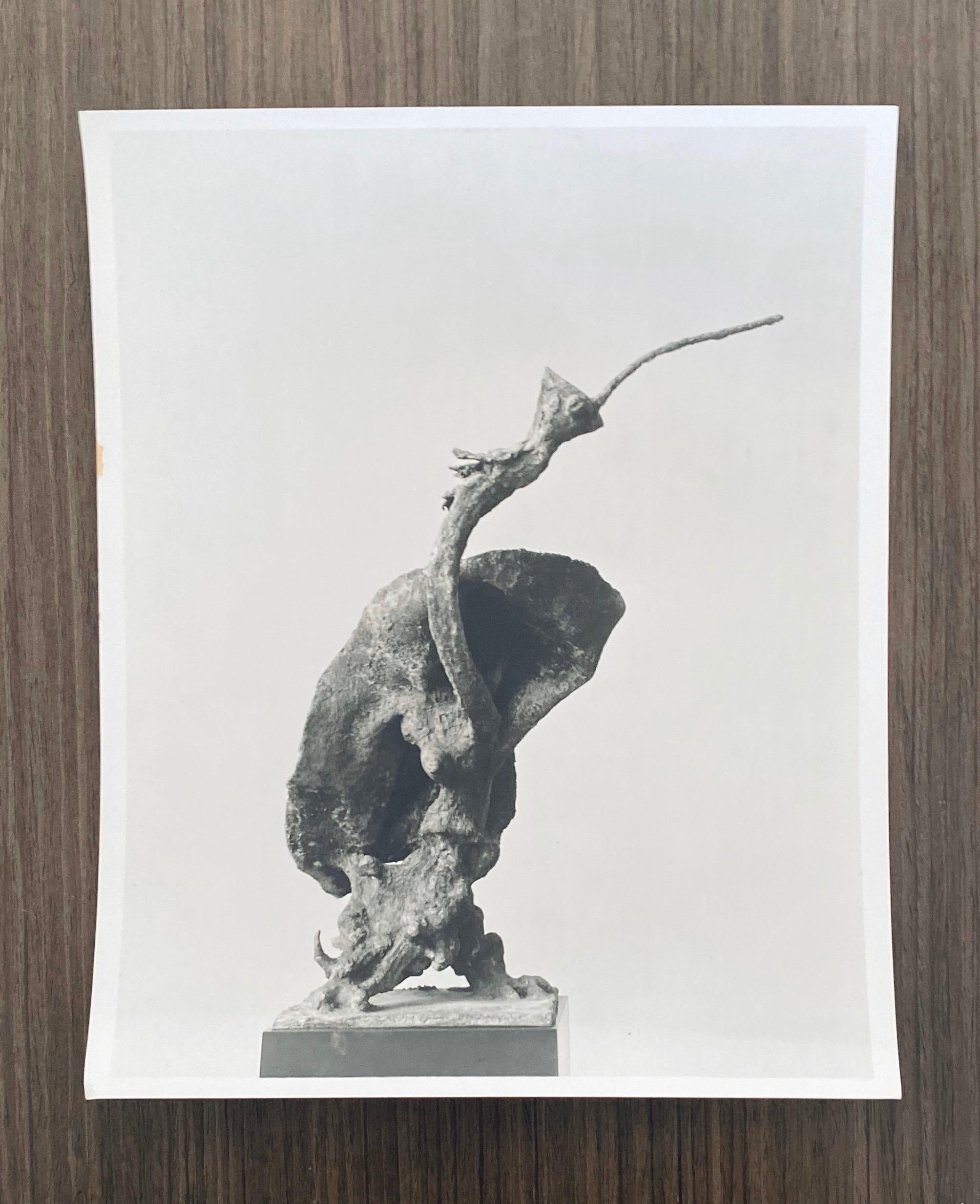 Vintage Silver Gelatin Photograph Jacques Lipchitz Bronze Sculpture Photo Signed For Sale 5