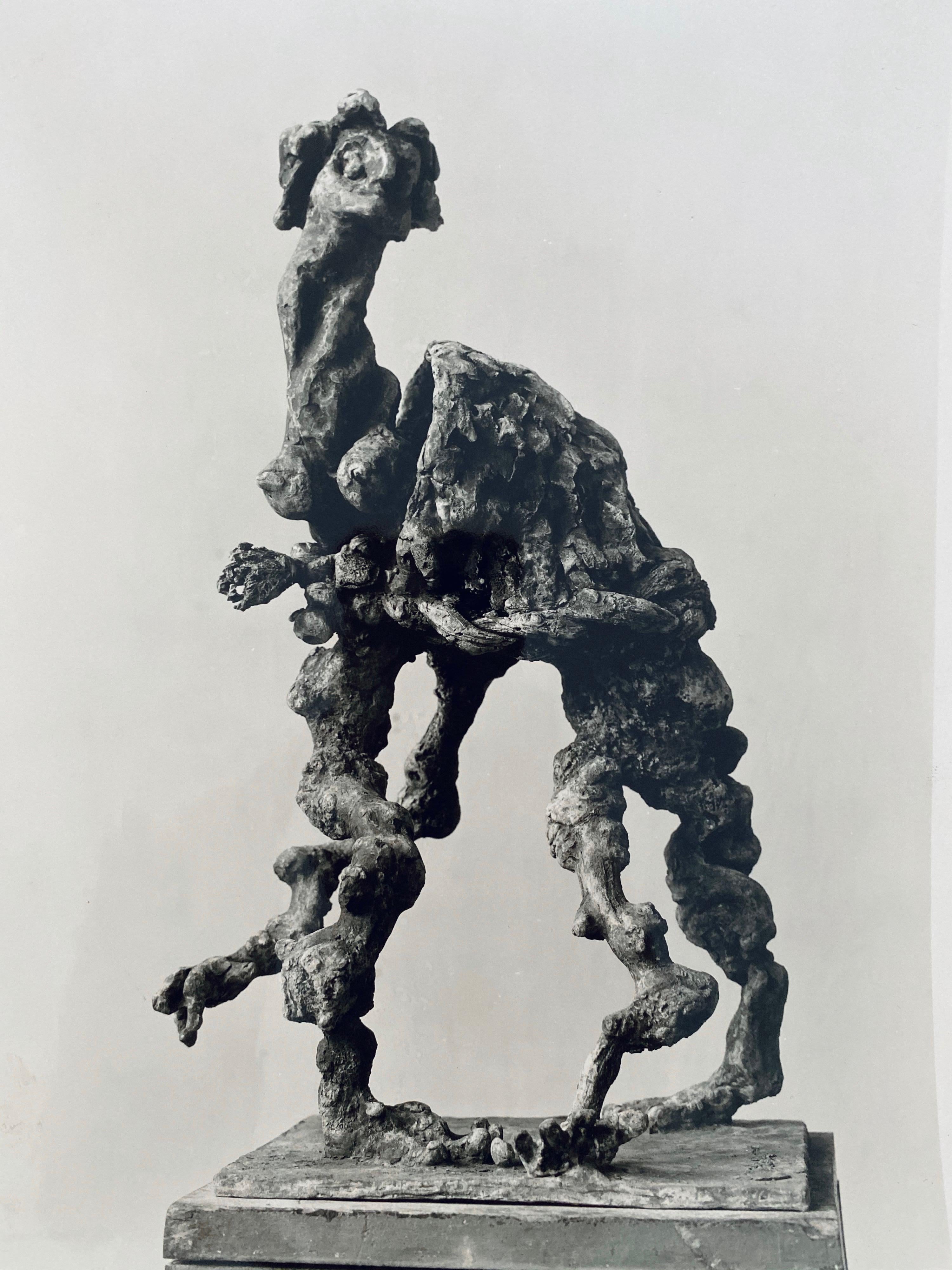 Vintage Silver Gelatin Photograph Jacques Lipchitz Bronze Sculpture Photo Signed