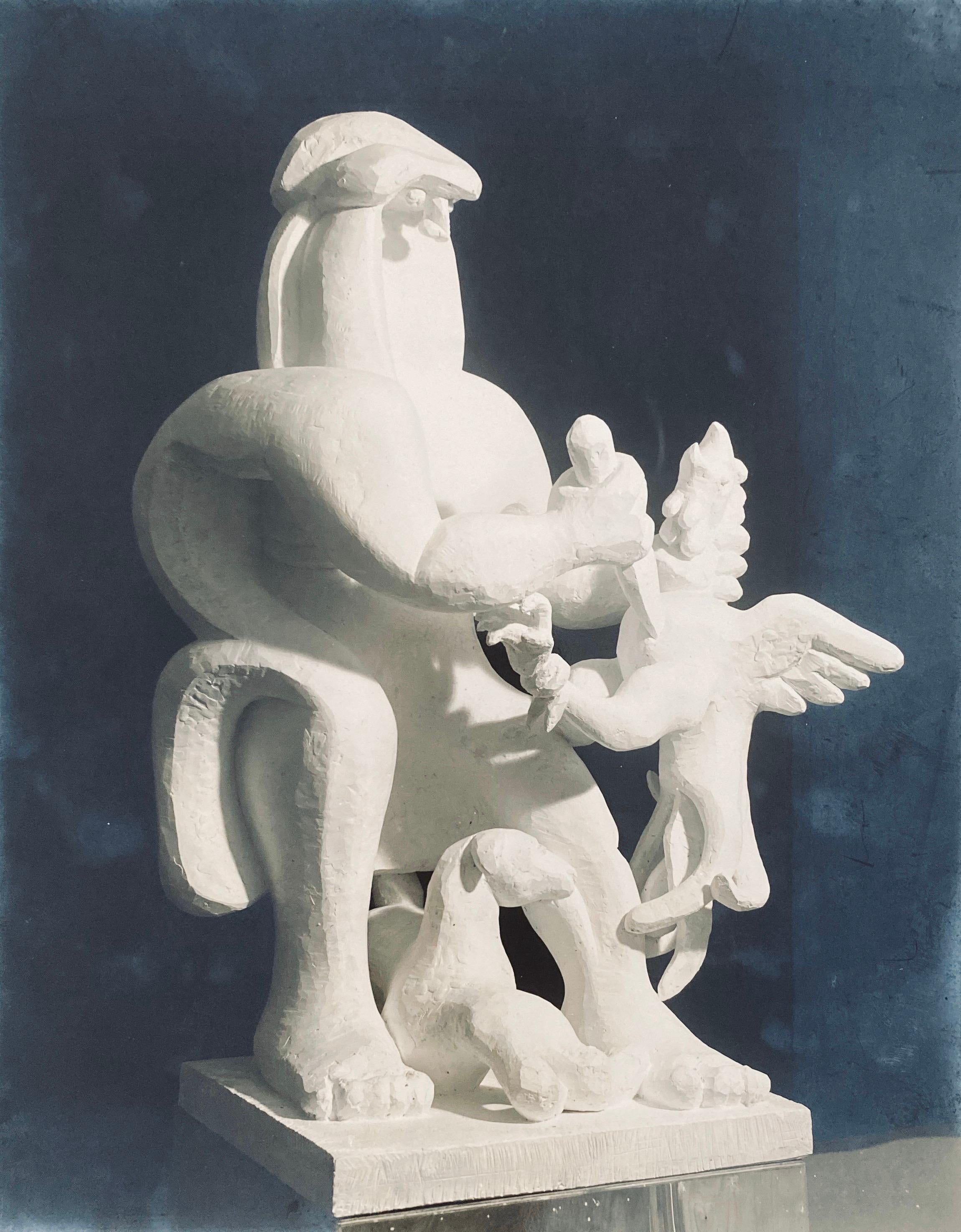 Adolph Studly Black and White Photograph - Vintage Silver Gelatin Photograph Jacques Lipchitz Bronze Sculpture Photo Signed