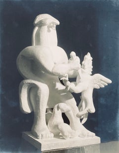 Fotografia d'epoca alla gelatina d'argento Jacques Lipchitz Scultura in bronzo Foto firmata