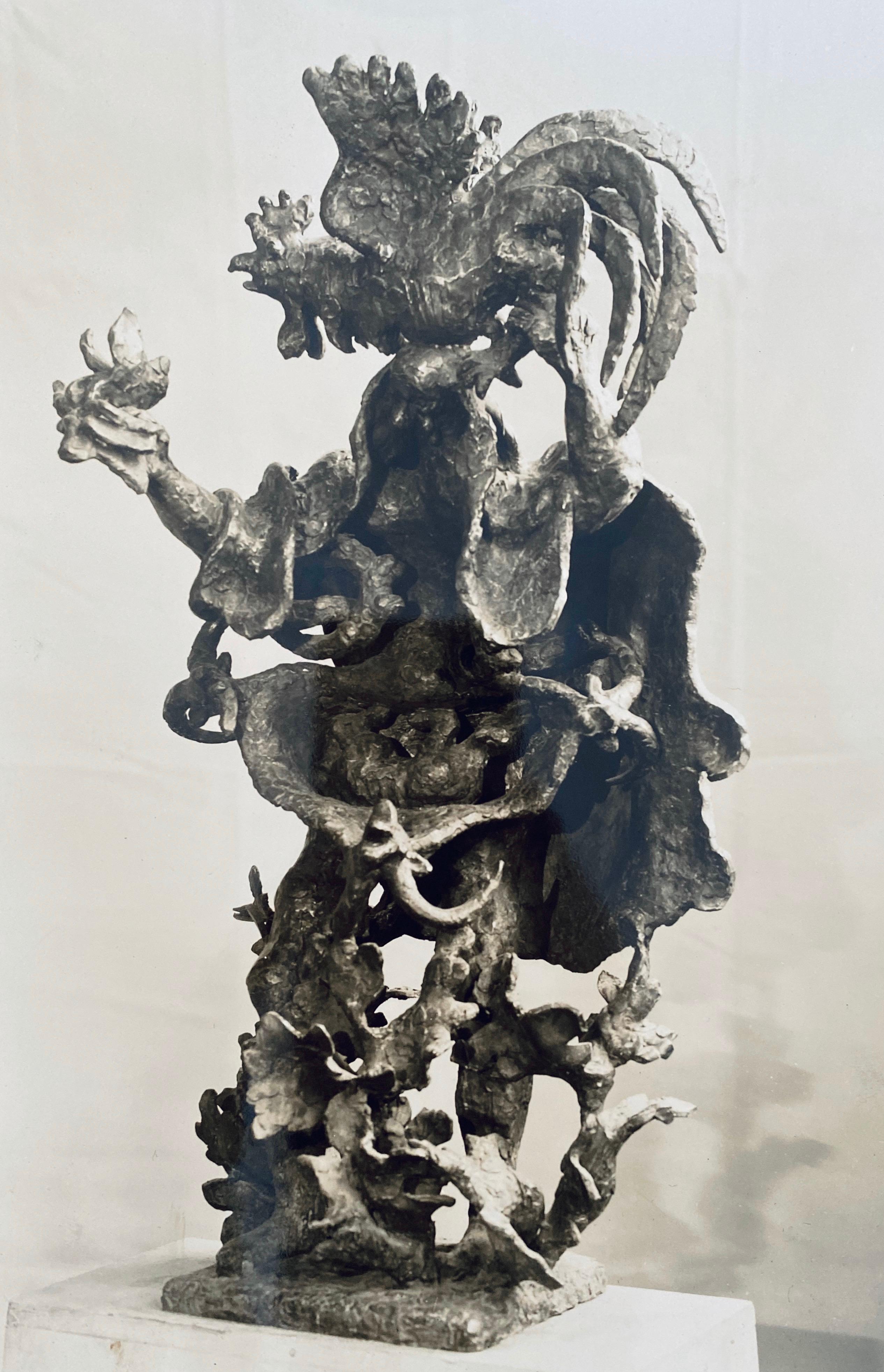 Vintage Silver Gelatin Photograph Jacques Lipchitz Bronze Sculpture Photo Signed