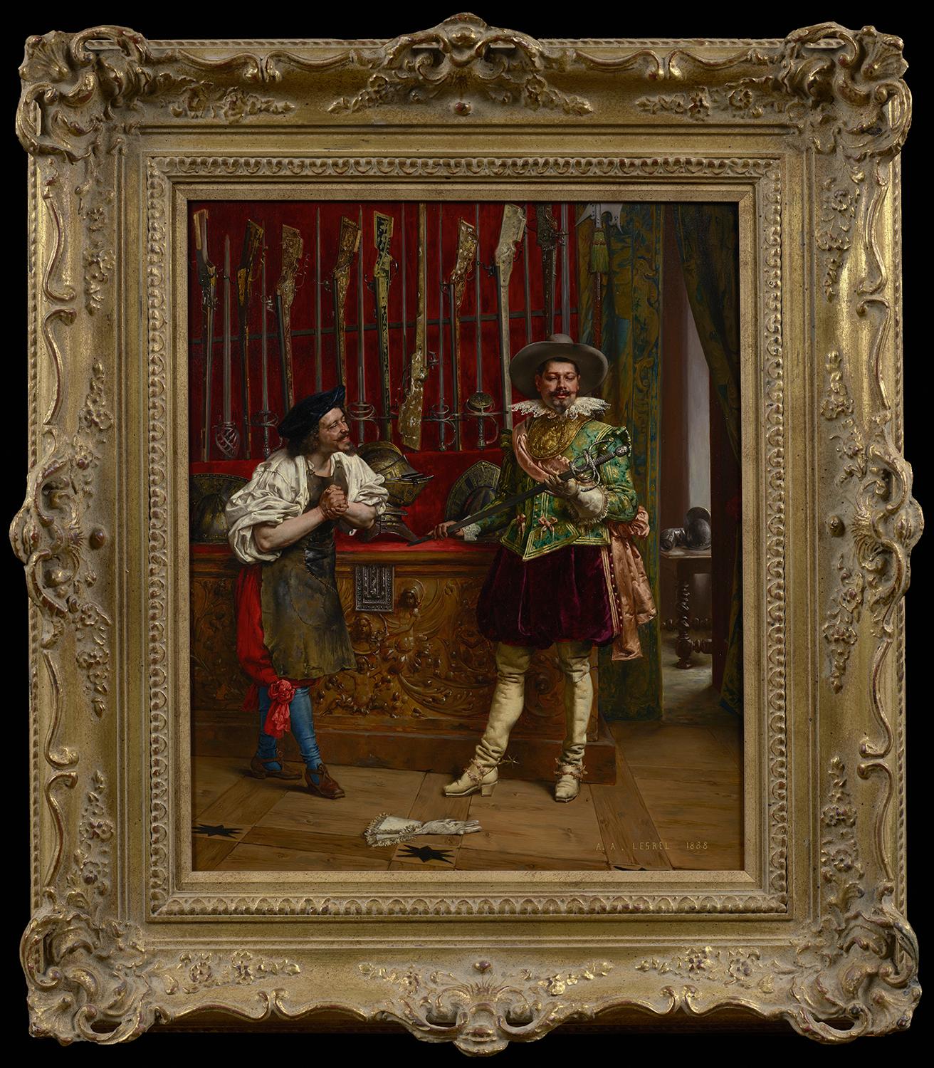 A New Sword - Painting by Adolphe Alexandrew Lesrel