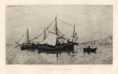 ""Barque de pecheurs"" gravure originale