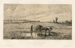 Antique "Le champ de ble" original etching