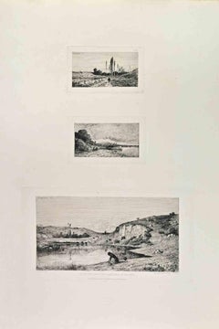Un Rocher dans les Communaux de Rix - Etching by Appian - 1860s