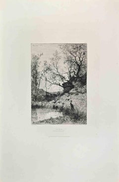 Une Mare (Environs de Roussillon) - Etching by Appian - 1864 ca.