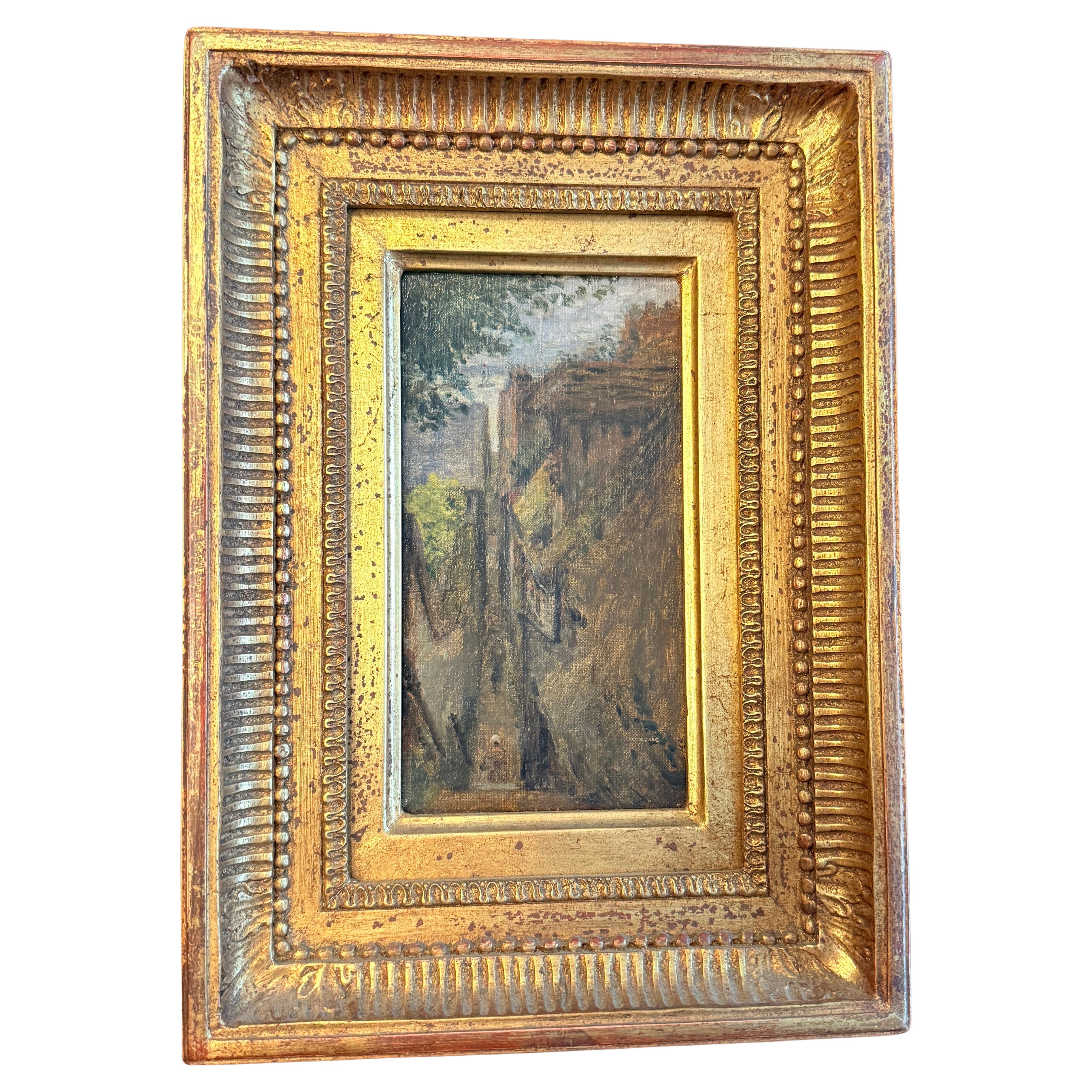 Adolphe-Félix CALS (Français, 1810-1880) "Une rue à Honfleur" C. 1870 en vente