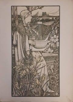 Allegory of Paris : Lutece - Original lithograph - 1898