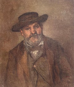 Peinture à l'huile impressionniste française des années 1880 Portrait Ambroise Vollard célèbre marchand