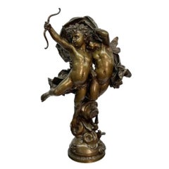 Antique Bronze Figural statue "The Winning Love" By Adolphe Itasse  after a model 