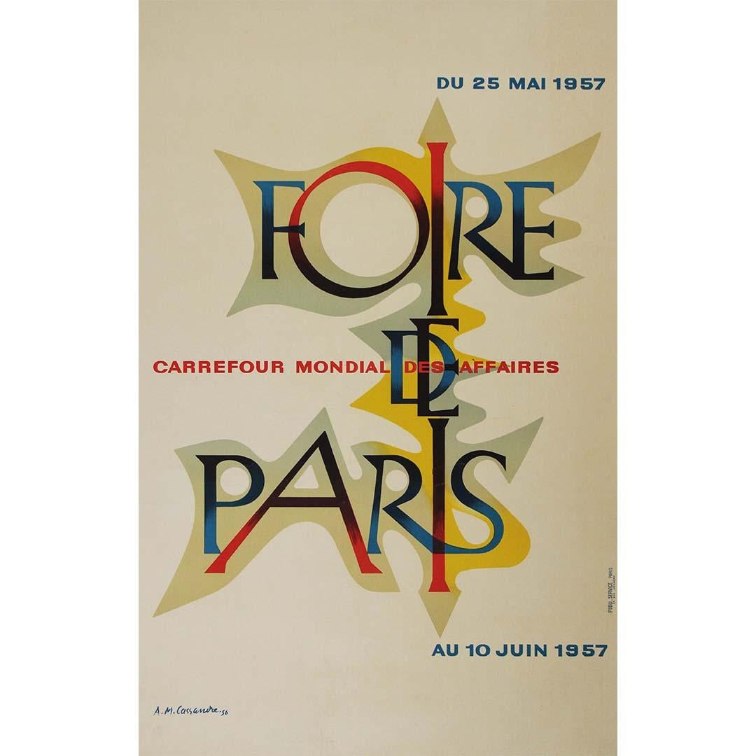 1957 poster originale di A&M. Cassandre per la Foire de Paris