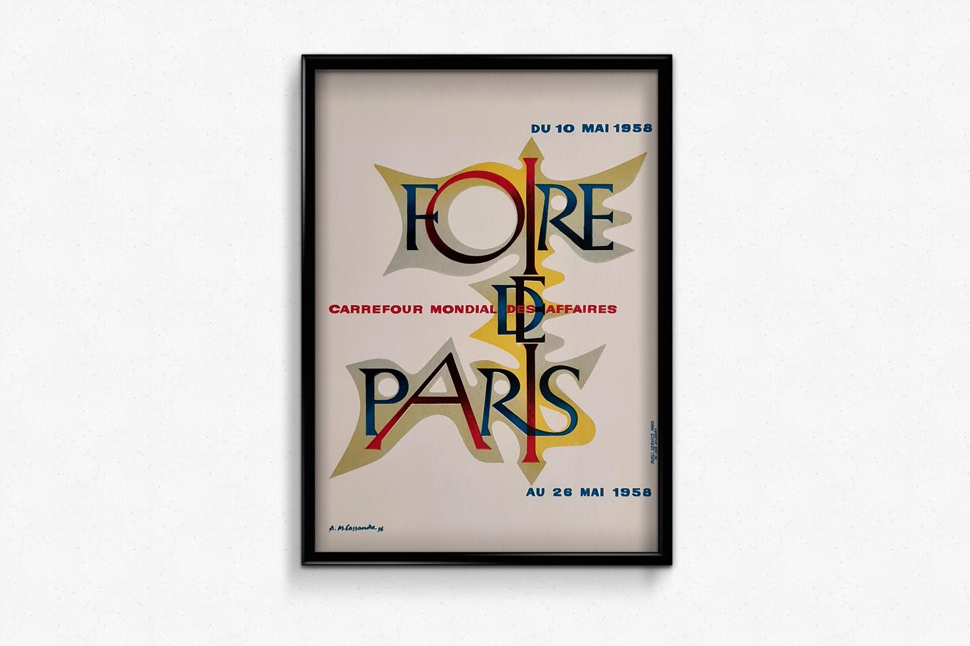 Poster originale del 1958 di A&M. Cassandre per la Foire de Paris in vendita 2