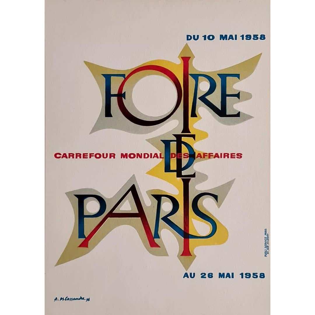 Poster originale del 1958 di A&M. Cassandre per la Foire de Paris - Print di Adolphe Jean-Marie (AM) Cassandre