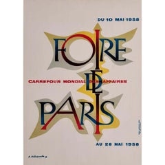 Poster originale del 1958 di A&M. Cassandre per la Foire de Paris