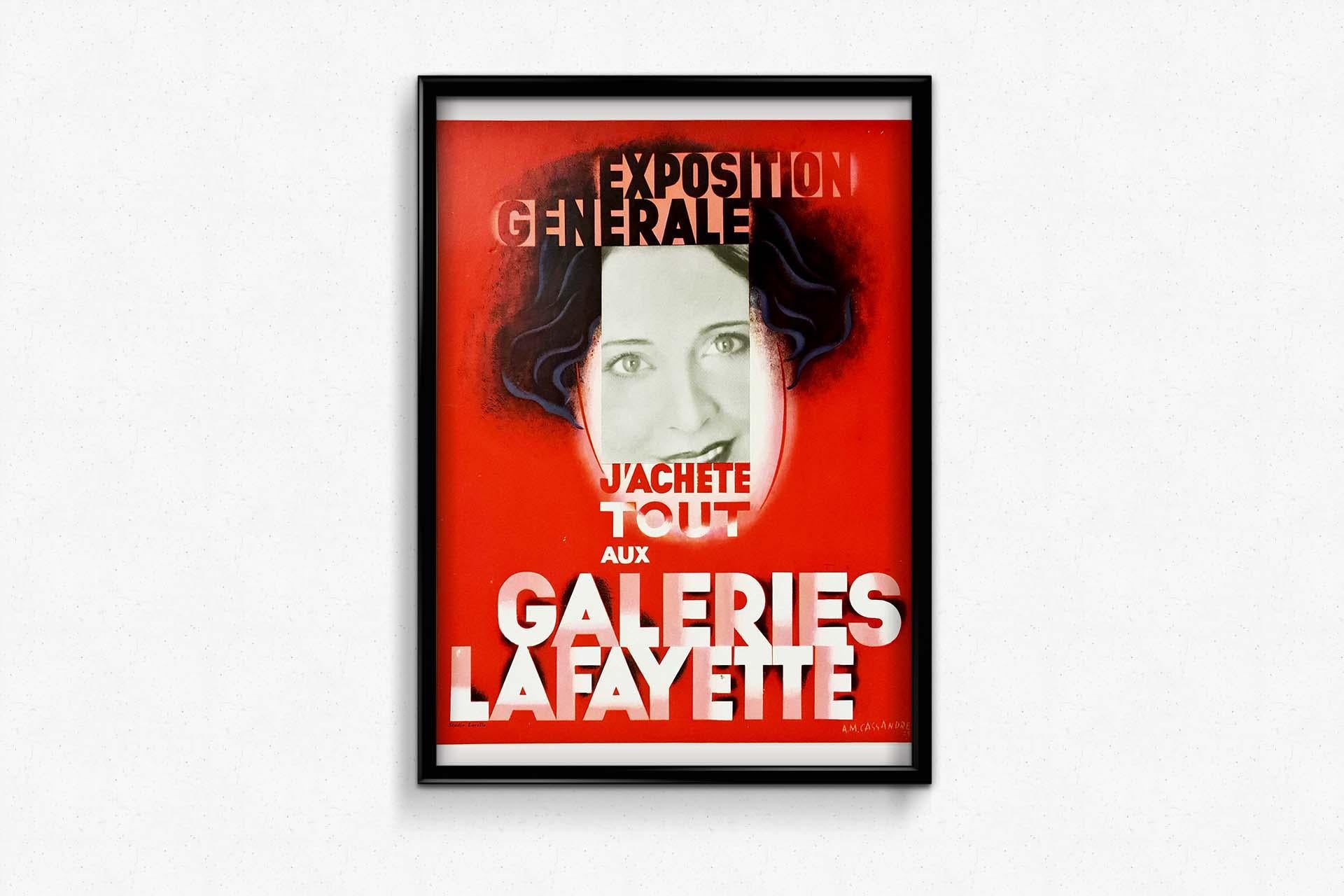  A.M. Cassandre - Galeries Lafayette 1928 - Affiche originale Art déco en vente 2