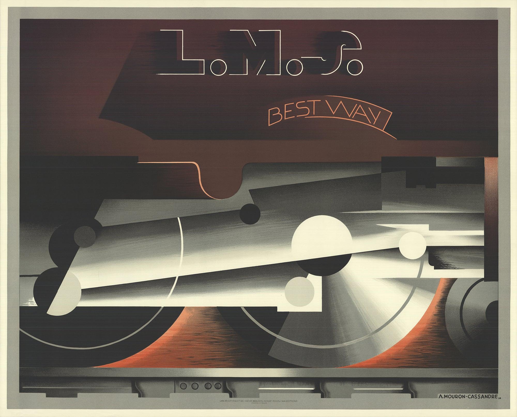 A.M. Cassandre 'L.M.S Best way' 1985- Lithograph - Print by Adolphe Jean-Marie (AM) Cassandre