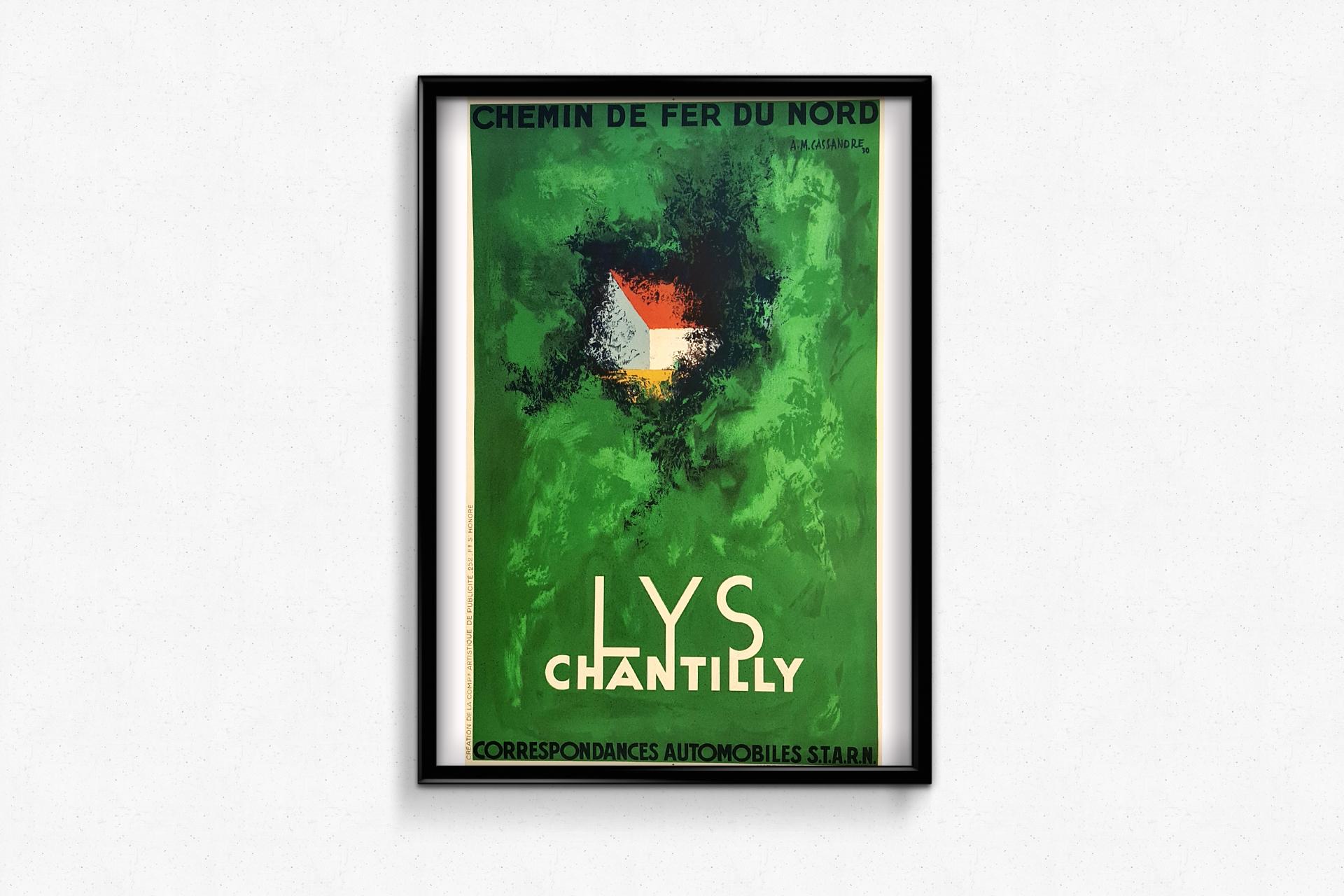Lys Chantilly - Ville de Parc et de Sports Circa 1930 Original Poster - Art Deco Print by Adolphe Jean-Marie (AM) Cassandre