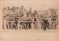 Hier kommen sie Derby Day - Radierung von Adolphe Lalauze - 1878