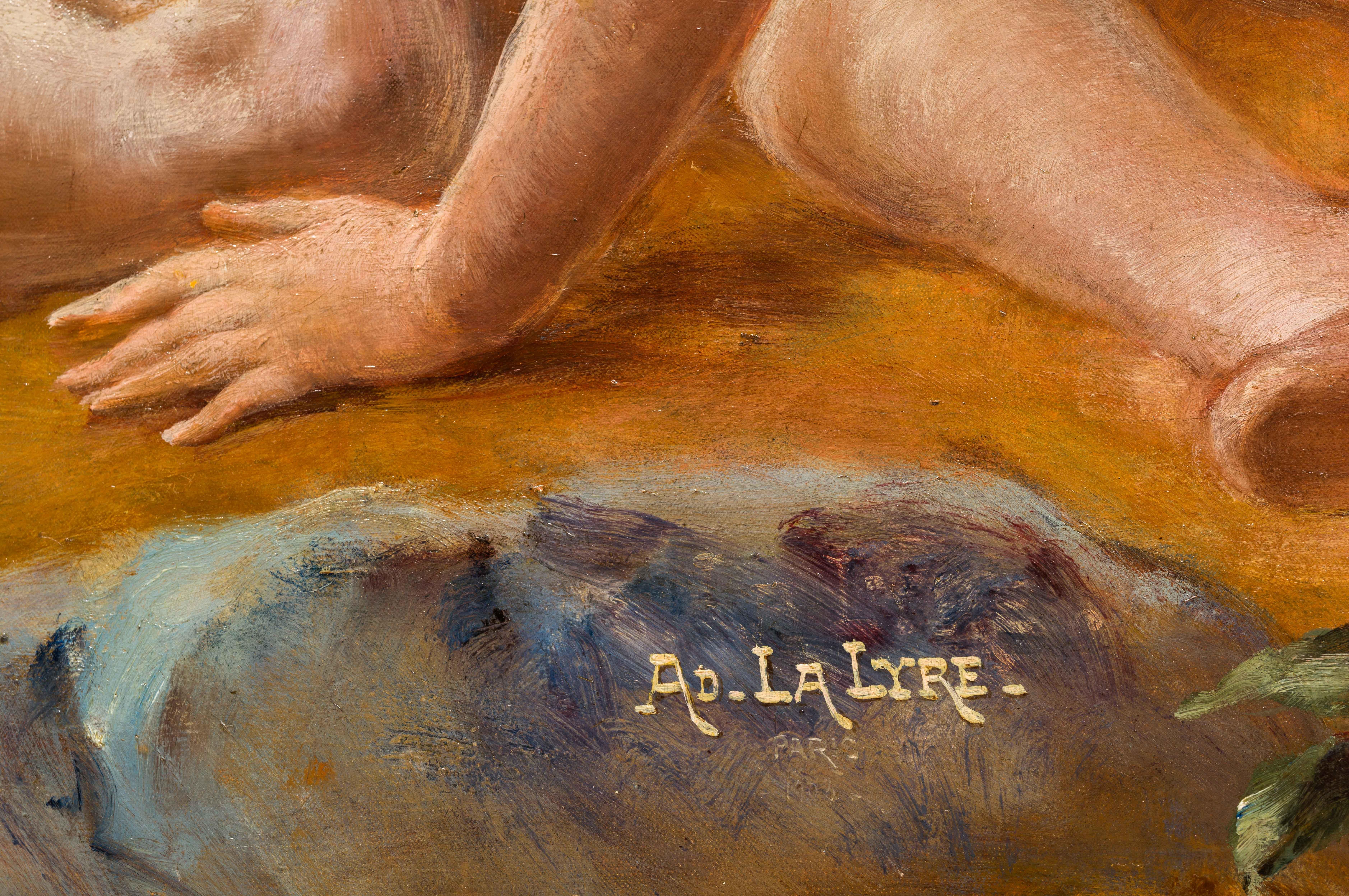 La Danse des Sirènes - Académique Painting par Adolphe Lalyre 