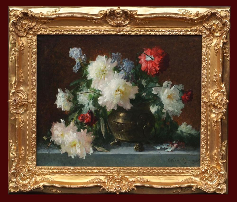 Adolphe Louis Castex-Degrange Still-Life Painting - Flowers Painting 19th Century