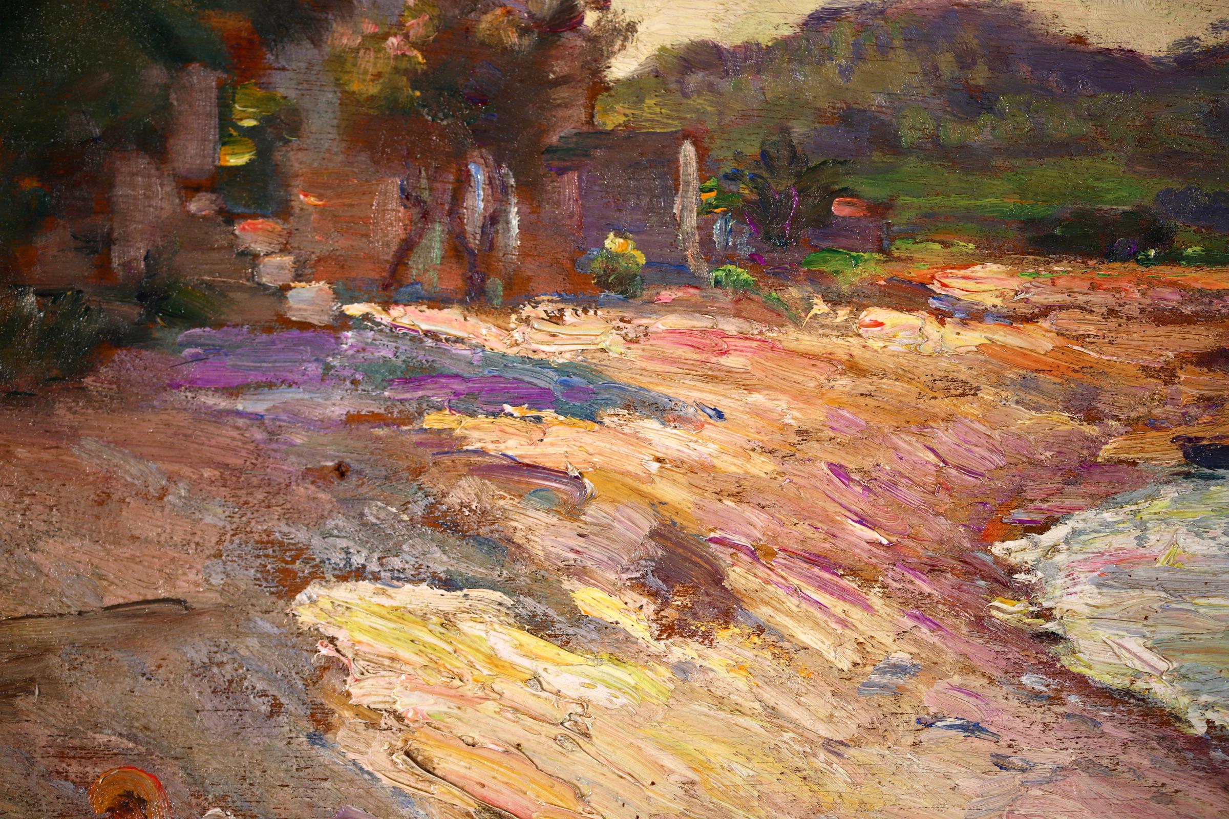 Enfants sur la Plage - Peinture à l'huile de paysage post-impressionniste - Adolphe Louis Gaussen 11
