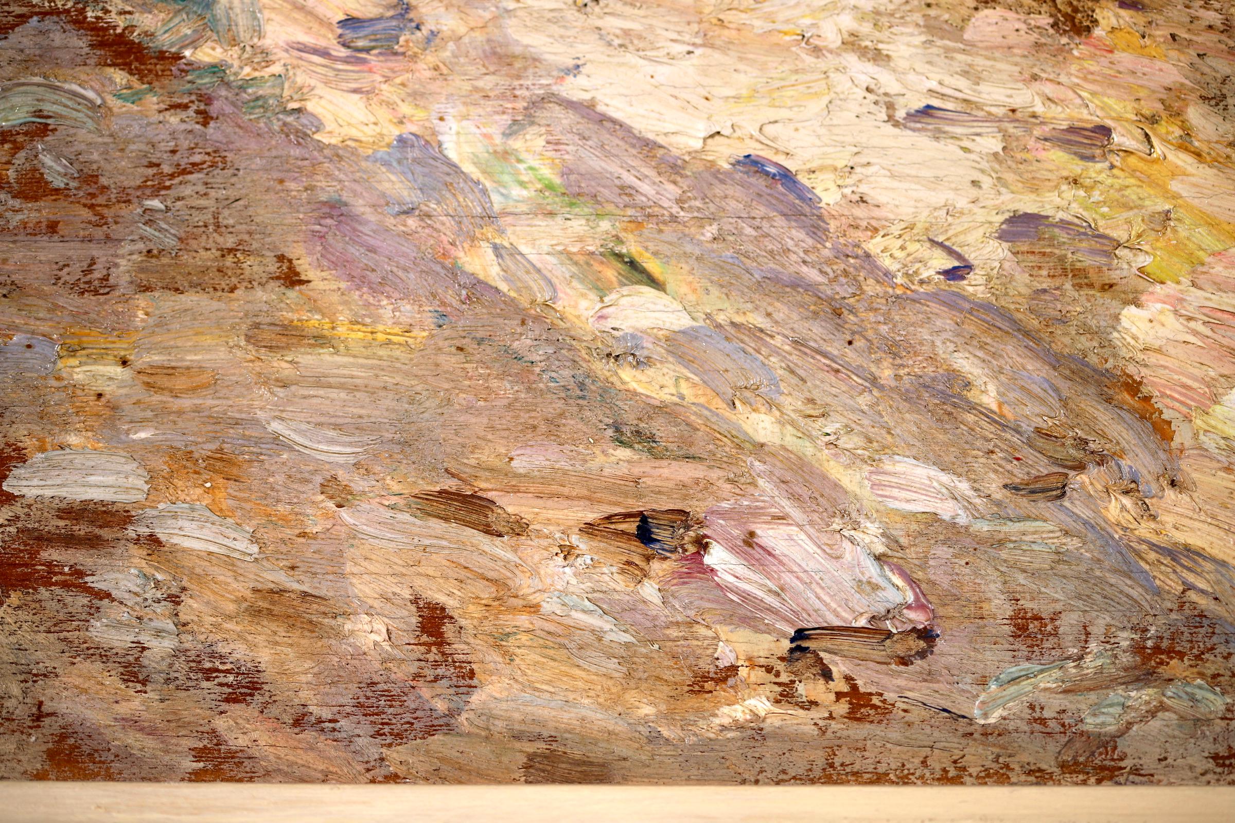 Enfants sur la Plage - Post Impressionist Landscape Oil - Adolphe Louis Gaussen 6