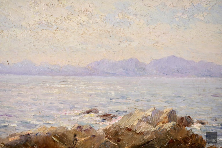 Environs de Marseille - Post Impressionist Sea Landscape Oil by Adolphe Gaussen - Painting by Adolphe Louis Gaussen