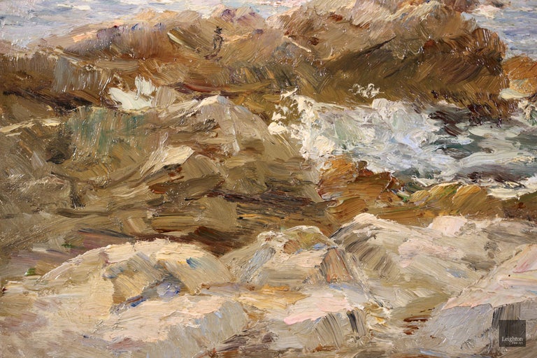 Environs de Marseille - Post Impressionist Sea Landscape Oil by Adolphe Gaussen For Sale 2