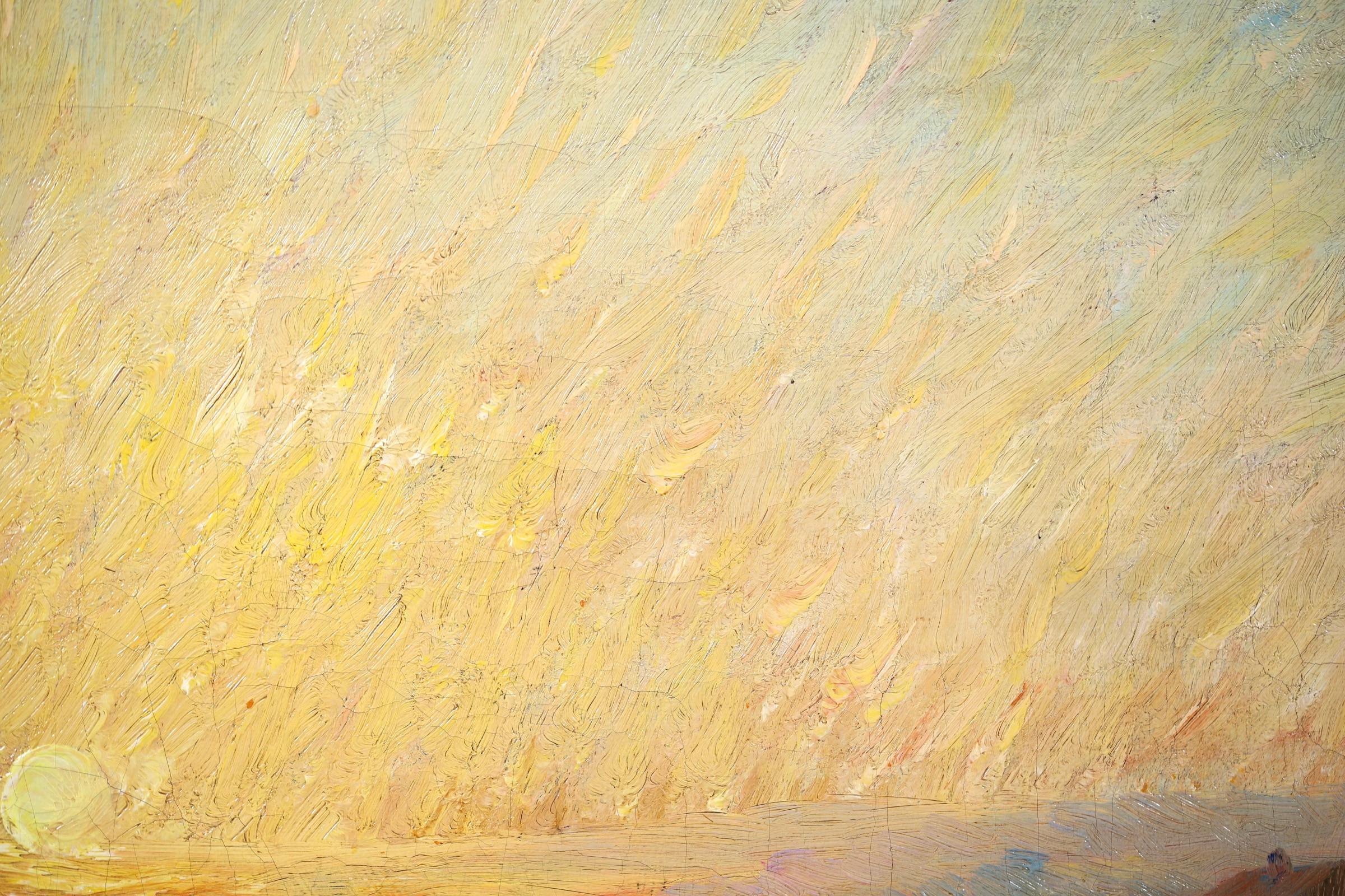 Soleil Couchant - Post Impressionist Landscape Oil by Adolphe Louis Gaussen 6