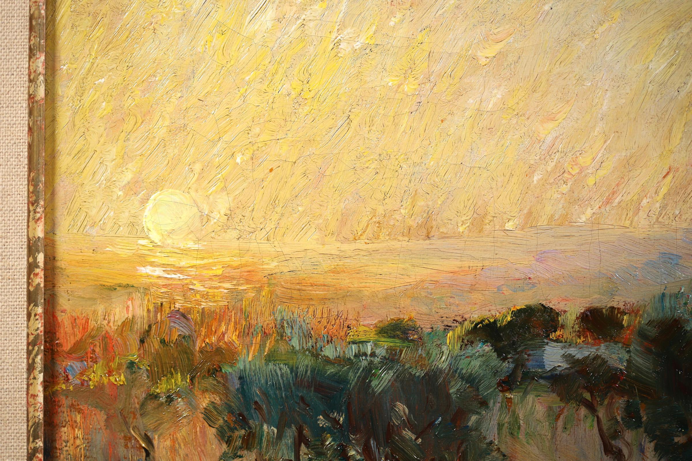 Soleil Couchant - Post Impressionist Landscape Oil by Adolphe Louis Gaussen 7