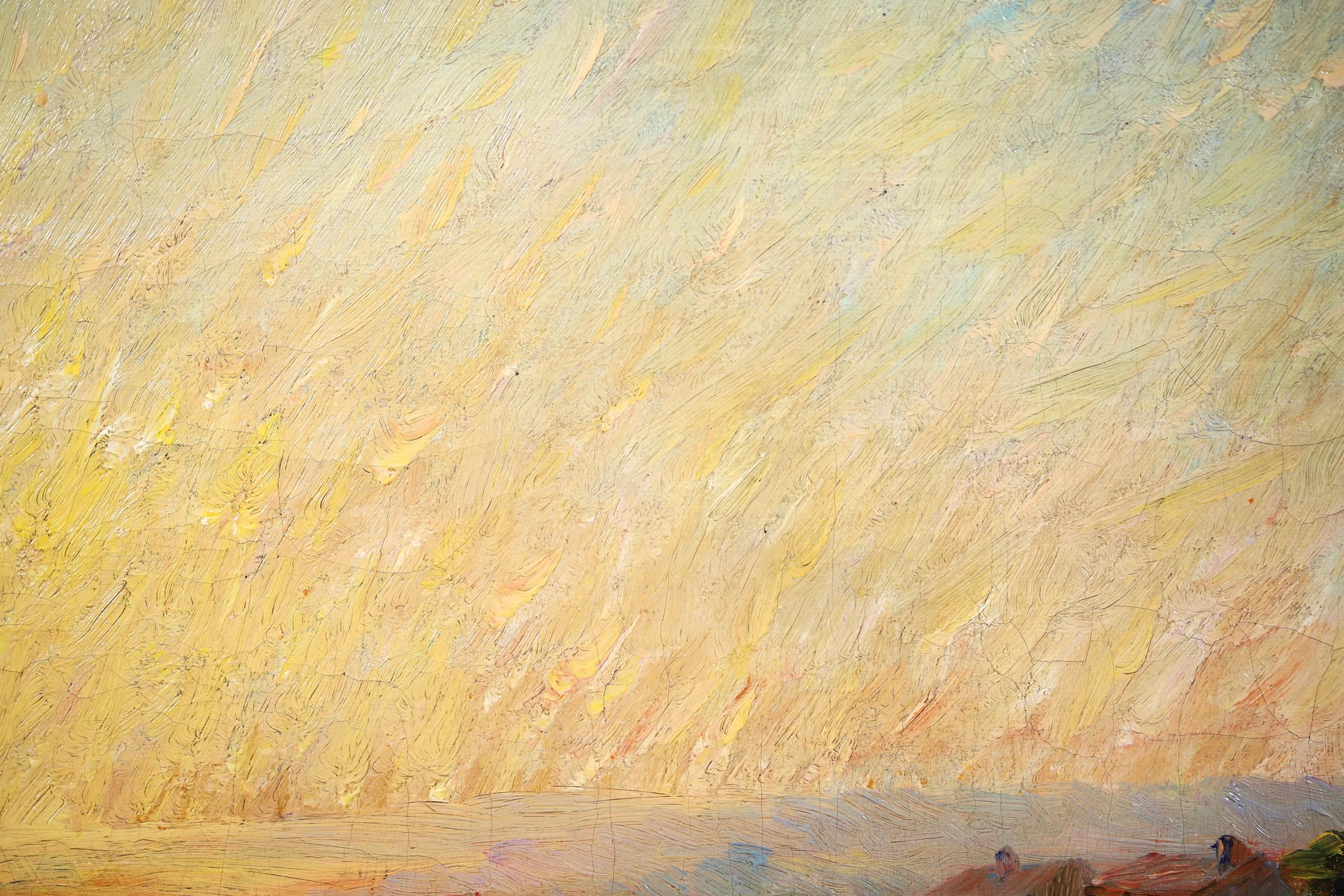 Soleil Couchant - Post Impressionist Landscape Oil by Adolphe Louis Gaussen 5