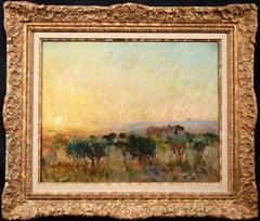 Soleil Couchant - Post Impressionist Landscape Oil by Adolphe Louis Gaussen
