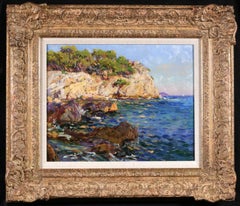 Sur la cote rocheuse - Paesaggio marino post impressionista di Adolphe Louis Gaussen