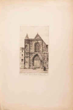 Vue des Célestins - Etching by Adolphe Martial-Potémon - 1864