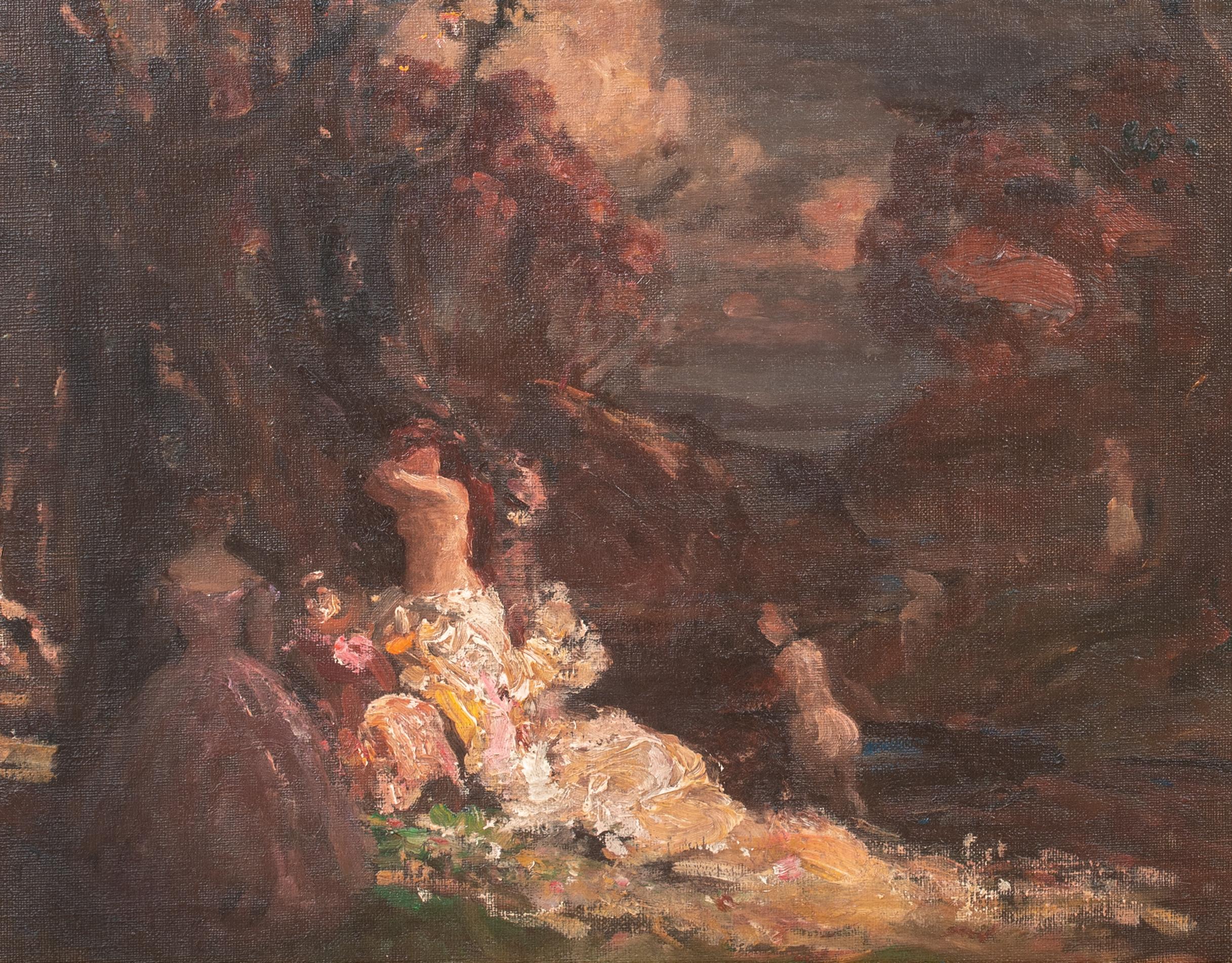 Femme dan les sous-bois, 19. Jahrhundert

Adolphe MONTICELLI (1824-1886) zugeschrieben

Große 19. Jahrhundert Französisch impressionistischen Waldszene von nackten Frauen, Öl auf Leinwand Adolphe Monticelli. Ausgezeichnete Qualität und Zustand,