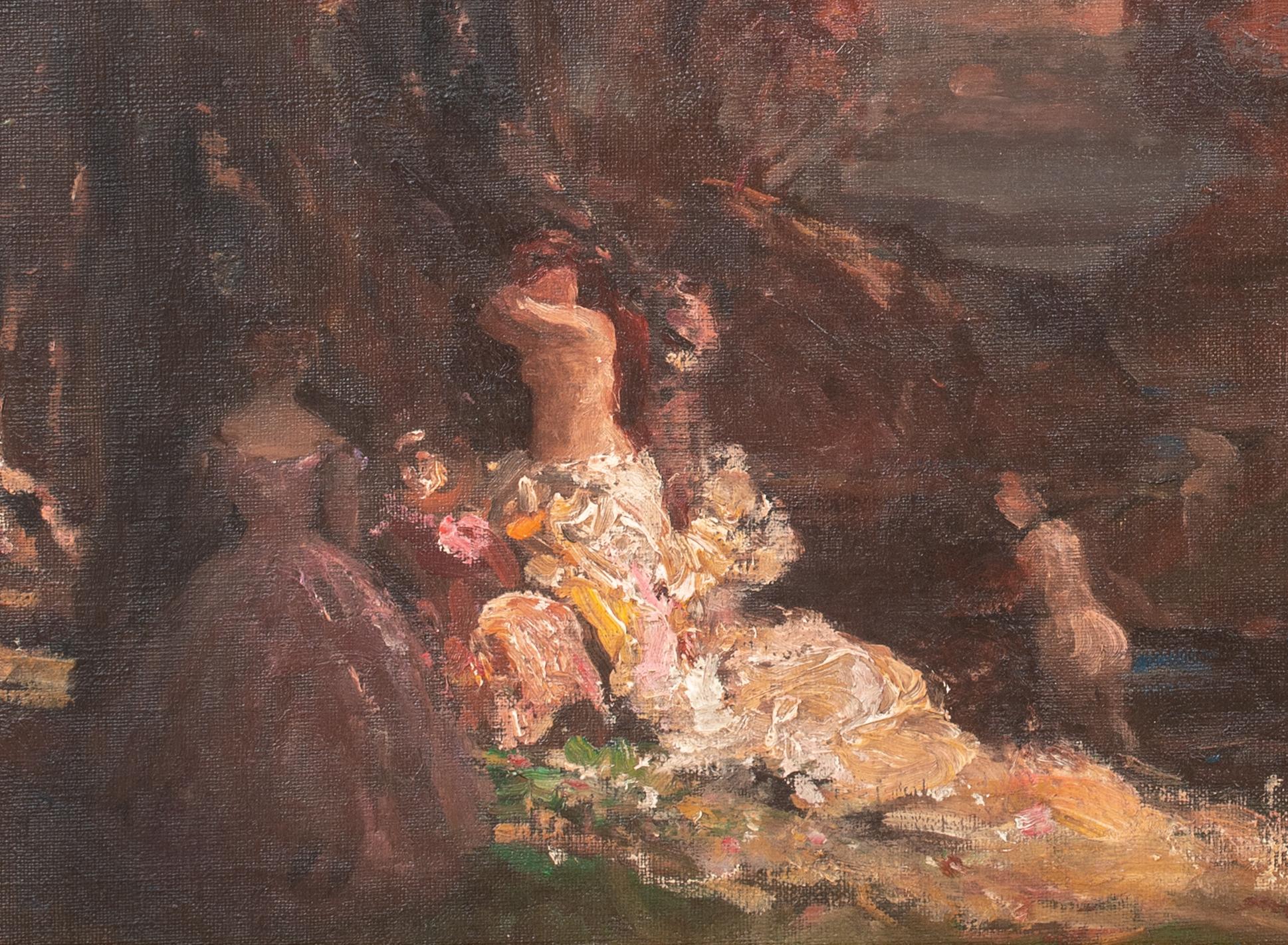 Femme dan les sous-bois, 19th Century Adolphe MONTICELLI (1824-1886)  For Sale 2