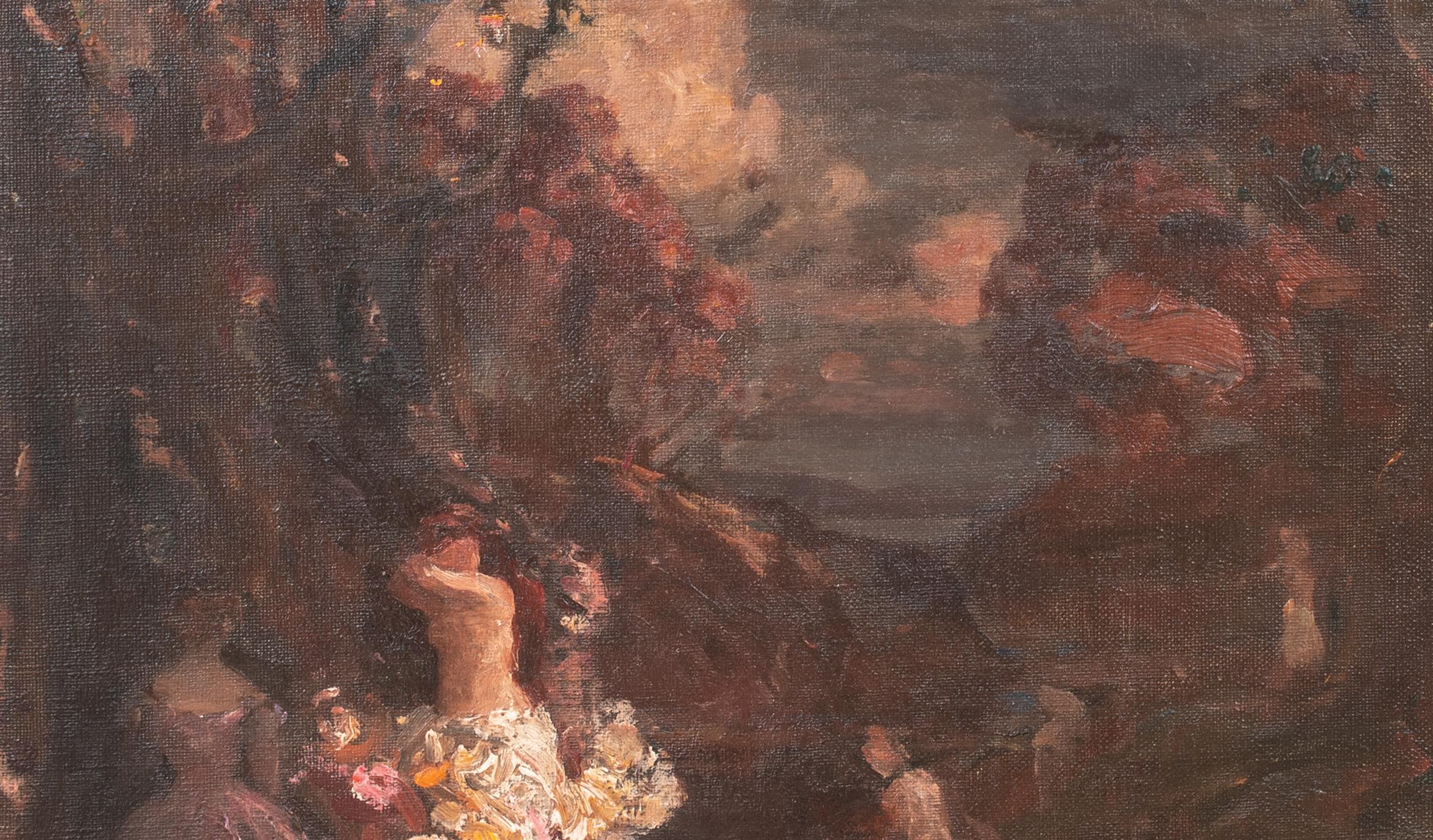 Femme dan les sous-bois, XIXe siècle Adolphe MONTICELLI (1824-1886)  en vente 4