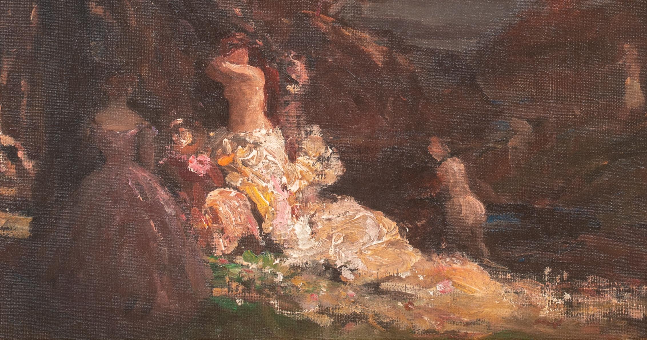 Femme dan les sous-bois, XIXe siècle Adolphe MONTICELLI (1824-1886)  en vente 5