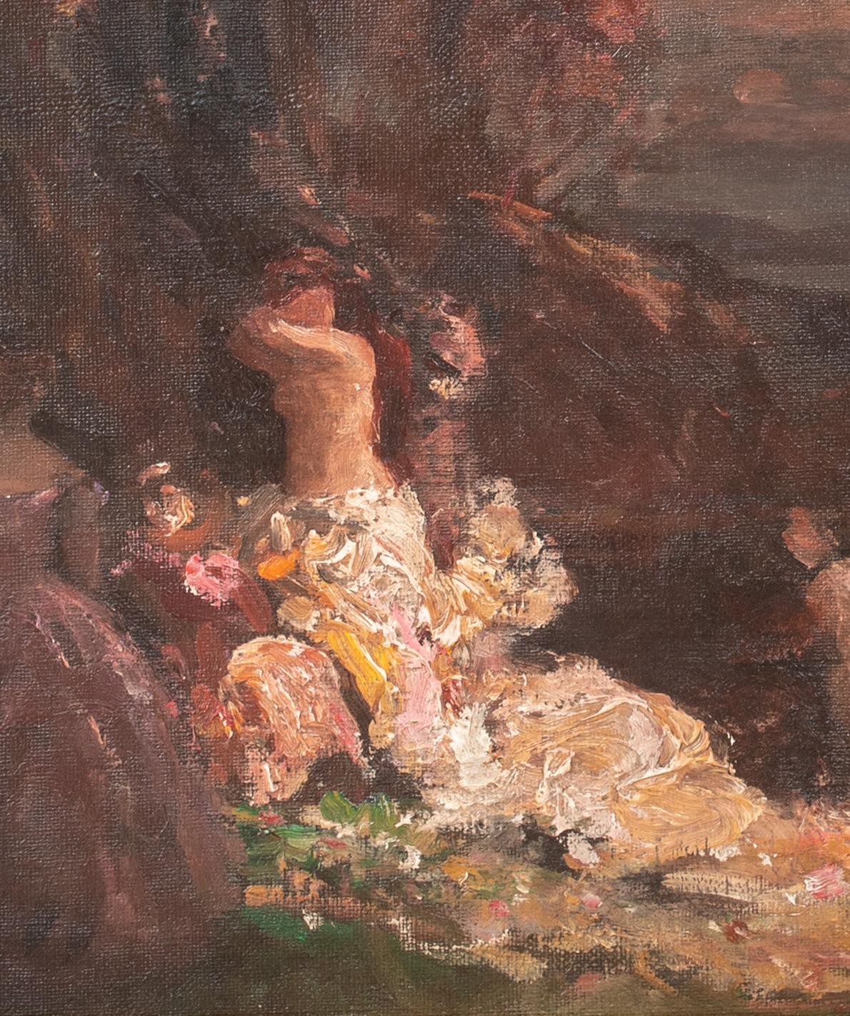 Femme dan les sous-bois, XIXe siècle Adolphe MONTICELLI (1824-1886)  en vente 6