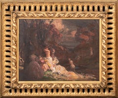 Antique Femme dan les sous-bois, 19th Century Adolphe MONTICELLI (1824-1886) 