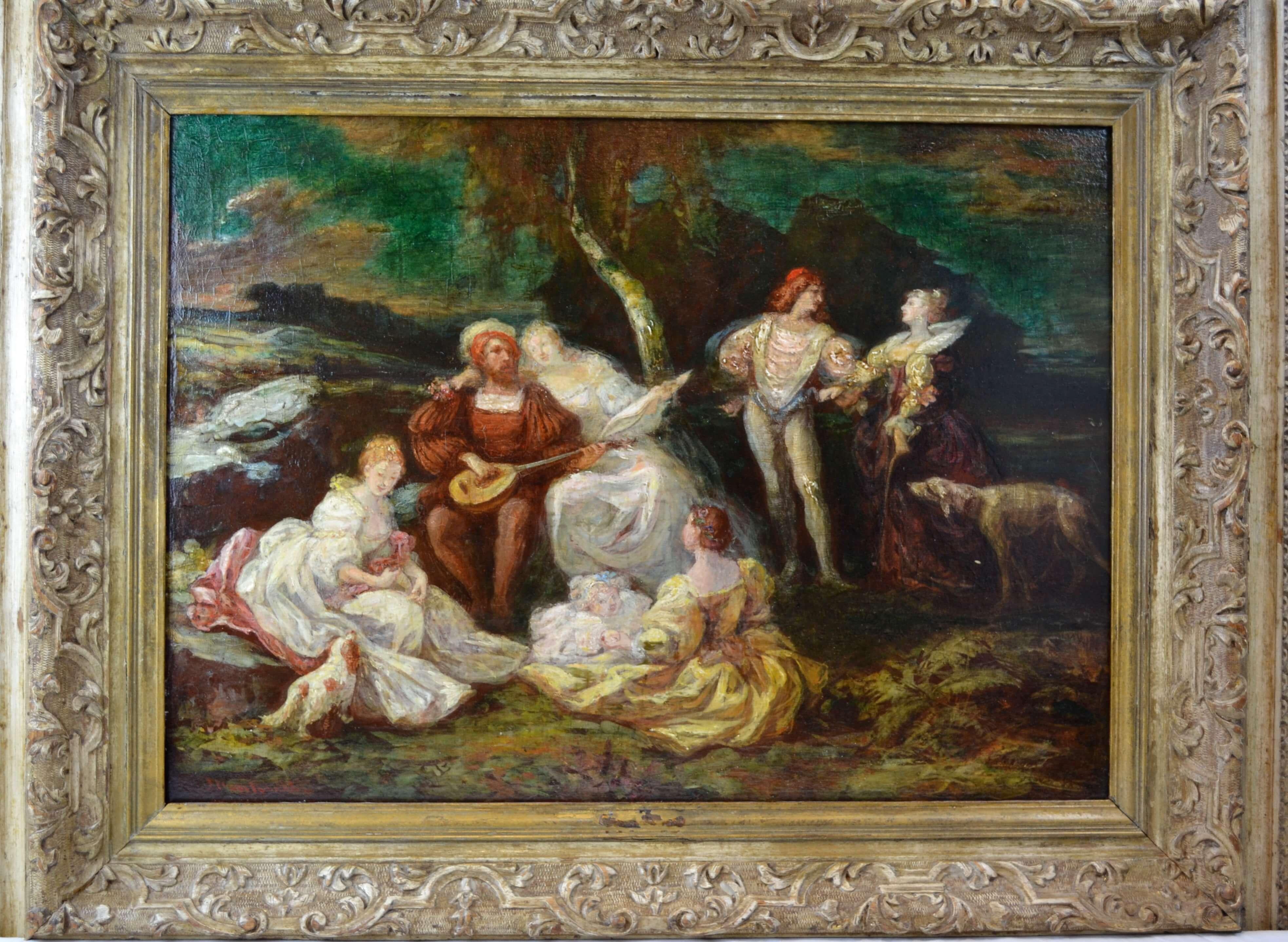 Feste – Painting von Adolphe Monticelli