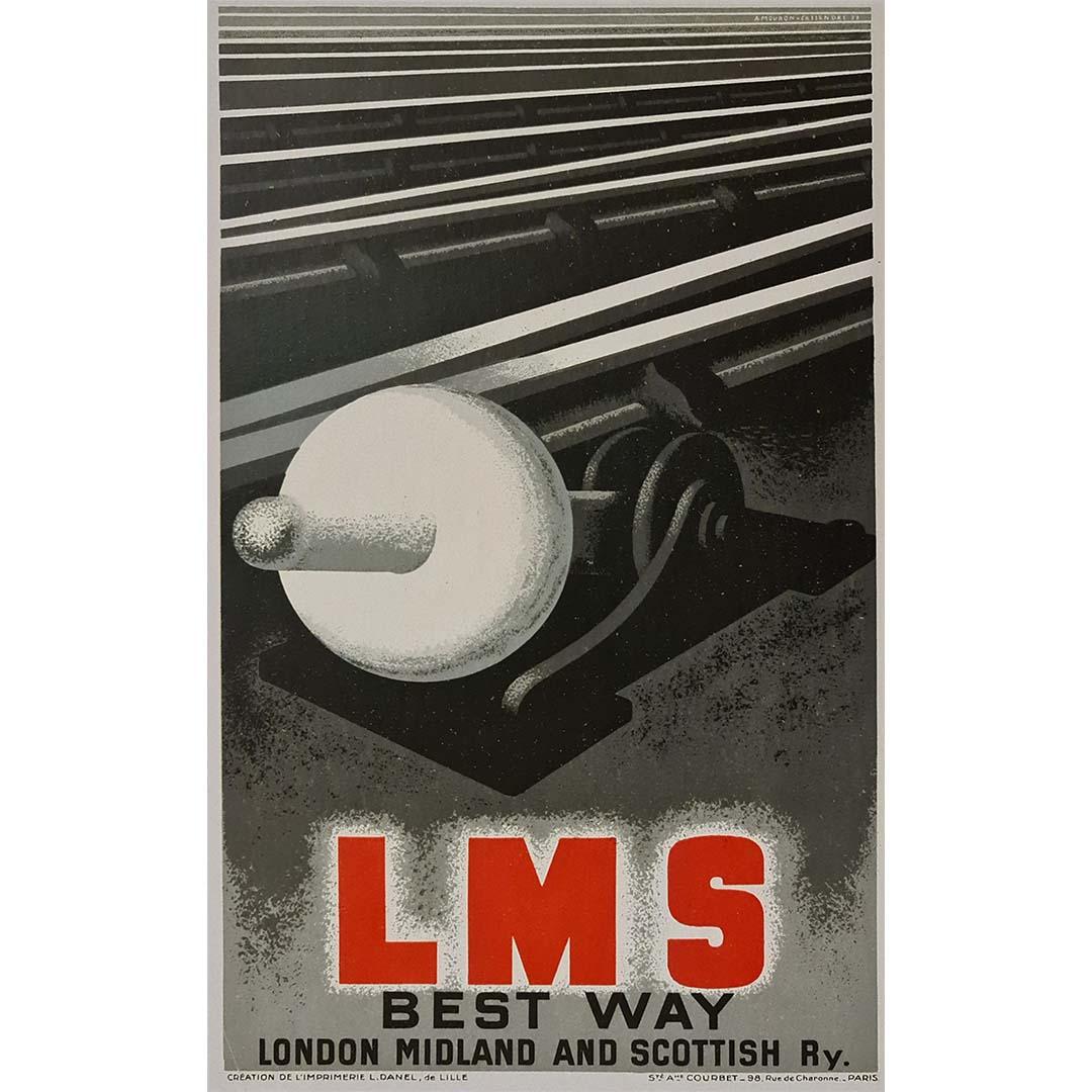 Print di Adolphe Mouron Cassandre - Poster del 1928 - "LMS Best Way" di Cassandre - Art Deco