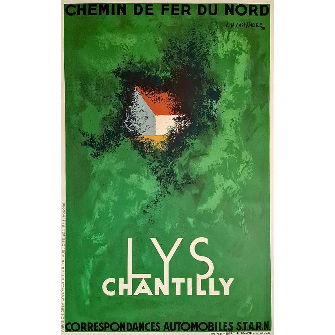 1930 originale poster "Lys Chantilly - Chemin de fer du Nord" Art Déco - Railway - Print by Adolphe Mouron Cassandre